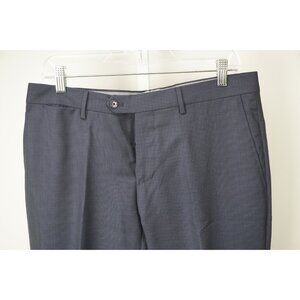 Tagliatore Solid Blue Woven S110s Wool Pants Sz 48 Brand New